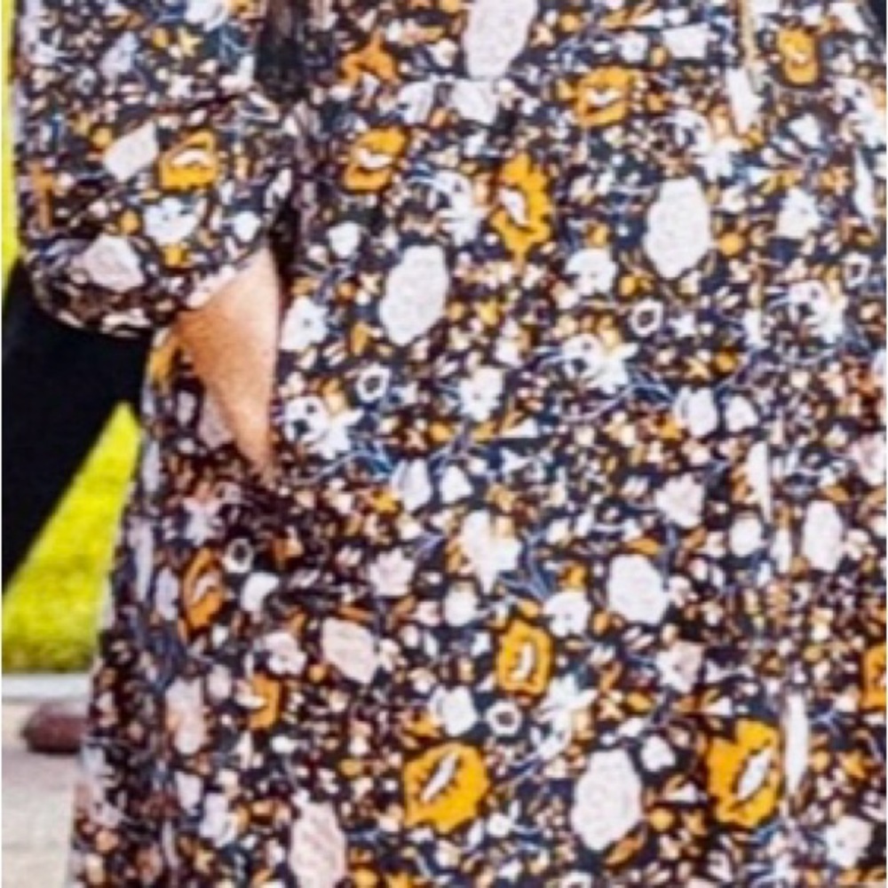 Universal Thread Floral Dress in Navy and Mustard